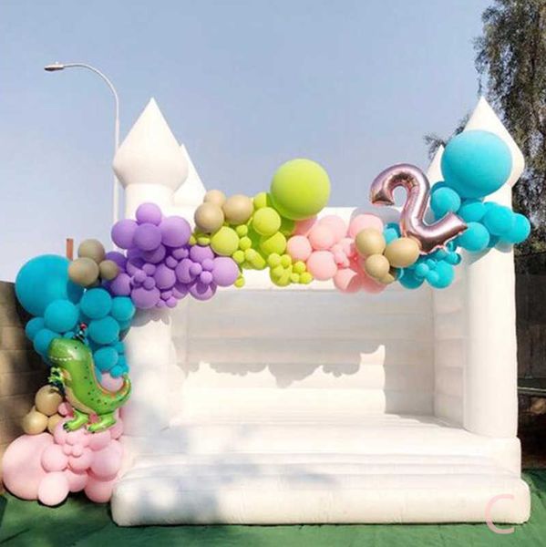 Atacado entrega gratuita atividades ao ar livre 13x13ft branco inflável bouncer casa do salto para cerimônia de casamento festa de aniversário