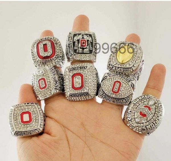 8 pçs ohio estado buckeyes campeão nacional campeonato conjunto anel sólido fã presente de brithday atacado drop shipping13nu 13nu