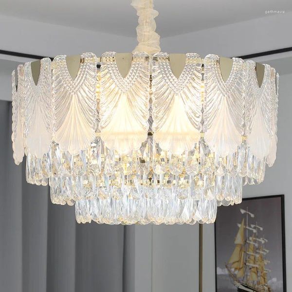 Lustres design moderno luxo cristal pingente lustre de vidro para sala estar jantar lustre arte suspensão luminária