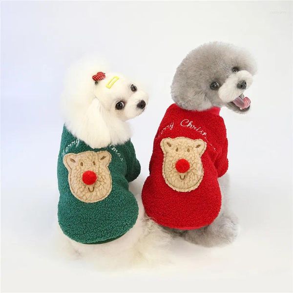 Hundebekleidung Weihnachten Elch Welpenjacke Overalls Winter Warme Haustierkleidung für kleine Hunde Chihuahua Yorkies Katzenoverall Mascotas Kleidung