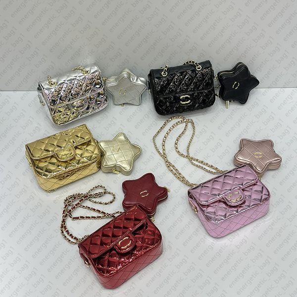 Mini-Abendtaschen, goldene Umhängetaschen, modische Taschen, Schultertaschen, luxuriöse Kettentaschen, hochwertige Damentaschen, echtes Leder, Messager-Taschen, Bling-Bling-Tasche, Clutch-Geldbörse