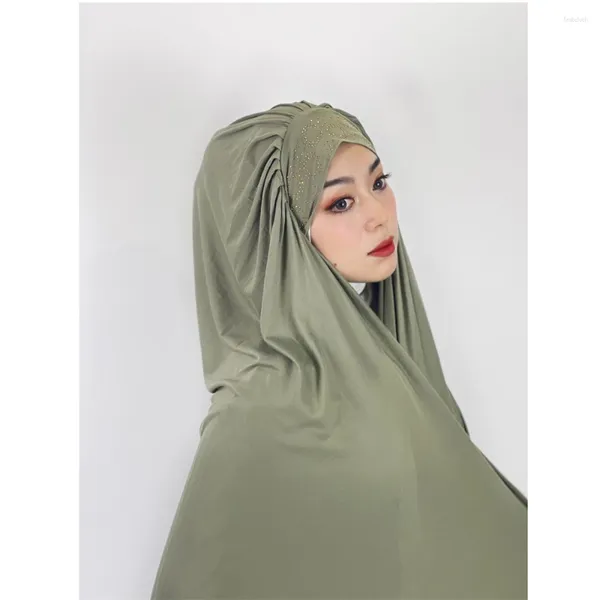 Ethnische Kleidung 2024 Plain Instant Hijab Schal Jersey Hijabs für Frau Turbane Frauen muslimische Mode Kopftuch Turban Kopfwickel