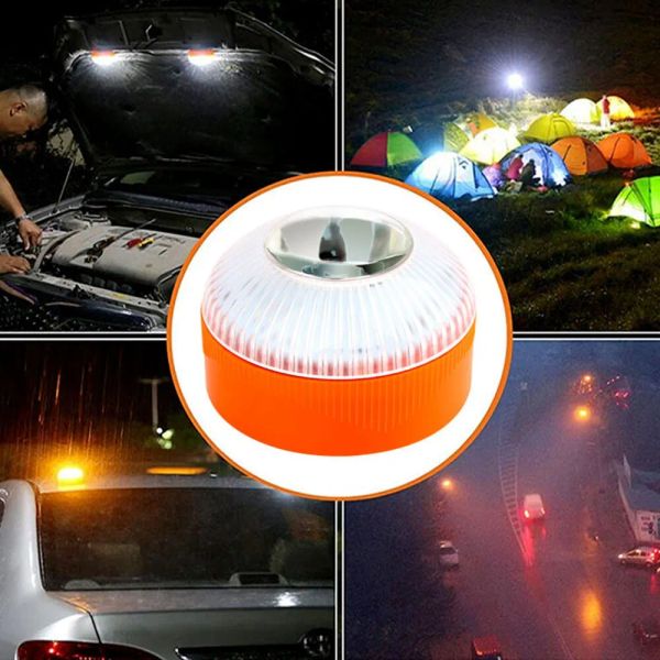 Led luz de emergência do carro lanterna indução magnética strobe acidente estrada lâmpada farol acessório segurança