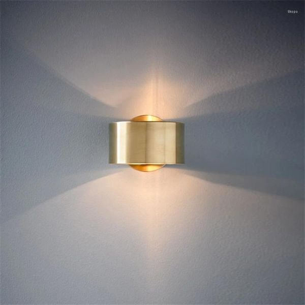 Lâmpada de parede americana E27 Luxo Sala de estar Anel Lâmpadas El Cabeceira Quarto Café Loja de Roupas Golden Sconce Light Deco Luminárias