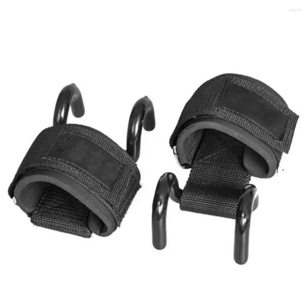 Supporto per il polso Fitness Ganci in metallo Sollevamento pesi resistente con nastro antiscivolo Cinghie in acciaio per powerlifting migliorato