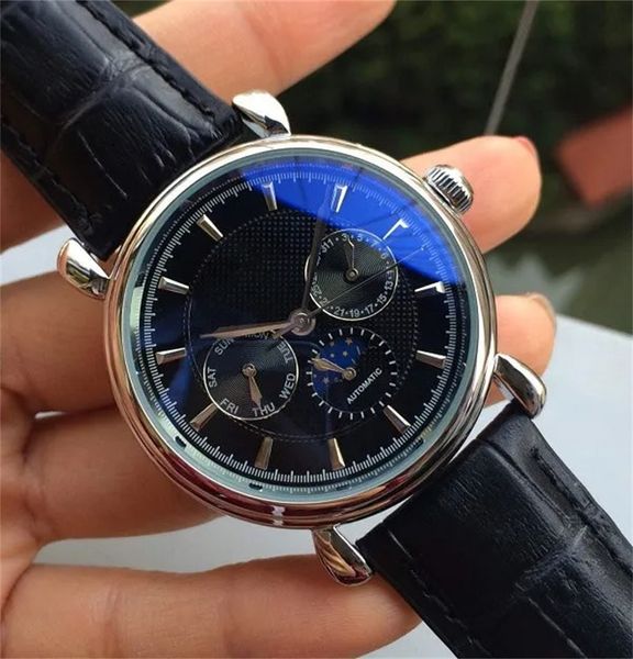 U1 Высококачественные часы AAA высокого качества, черные кожаные модные механические мужские мужские наручные часы из нержавеющей стали с автоматическим механизмом, спортивные наручные часы с автоподзаводом