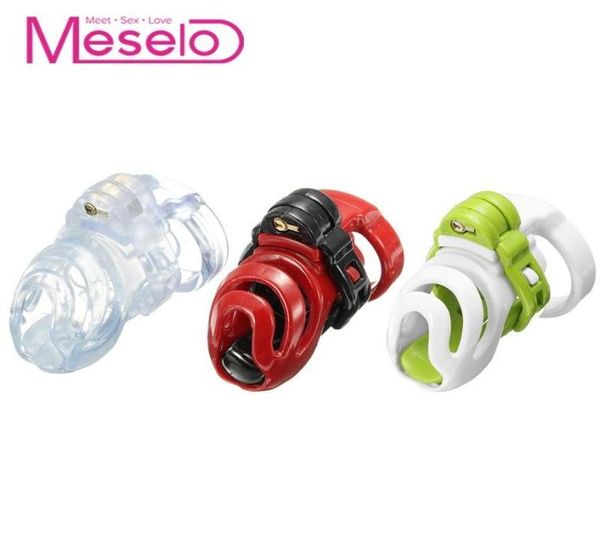 Meselo Peins Cage Male Sm Devices, Кольцо для блокировки члена с 4 кольцами Секс-игрушки для мужчин Пластиковое кольцо для связывания с защитой от выключения Y1907133805111