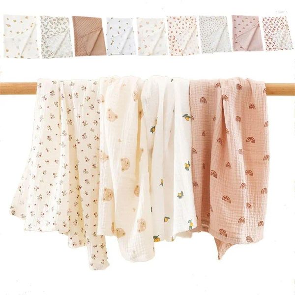 Decken 9 Stile Baby weiche Baumwolldecke Niedlicher Bärendruck Musselin Kleinkinder Badetuch Sommer Kinderbettwäsche Born Swaddle Wrap Stuff