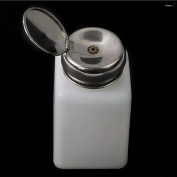 Depolama Şişeleri 200ml Tırnak Sıvı Alkol Pres Boş Konteyner Şişe Taşınabilir Akrilik Jel Cilası Temizleyici Dispenser Dispenser Pompa