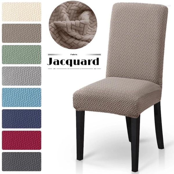 Cadeira cobre jacquard capa elástica sala de jantar slipcover assento anti-sujo para cozinha escritório restaurante banquete de casamento 1 pc