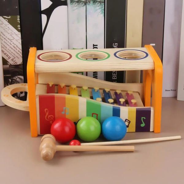 Giocattolo musicale educativo Mini bambini in legno Bambini 8 note Xilofono Strumento per pianoforte Giocattoli Parentchild Interacti 240124