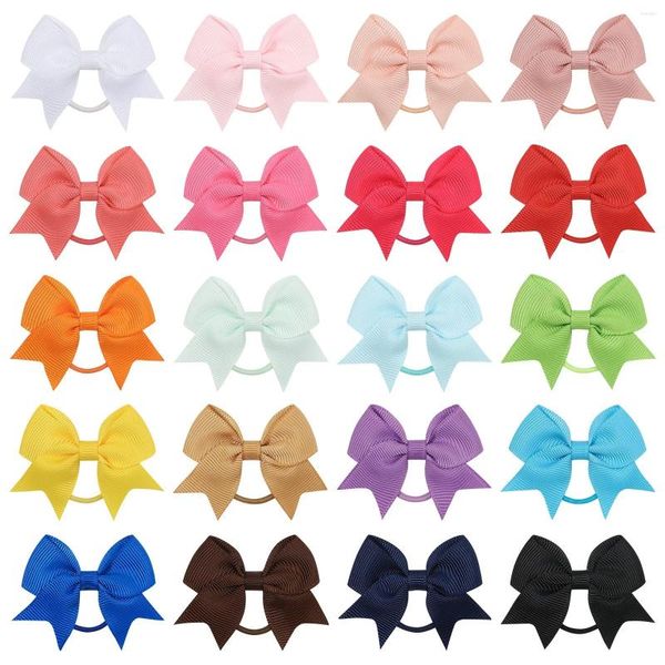 Acessórios de cabelo 1 PC Swallowtail Ribbed Ribbon Bow Linda Meninas Crianças Elásticas Princesa Crianças Laços