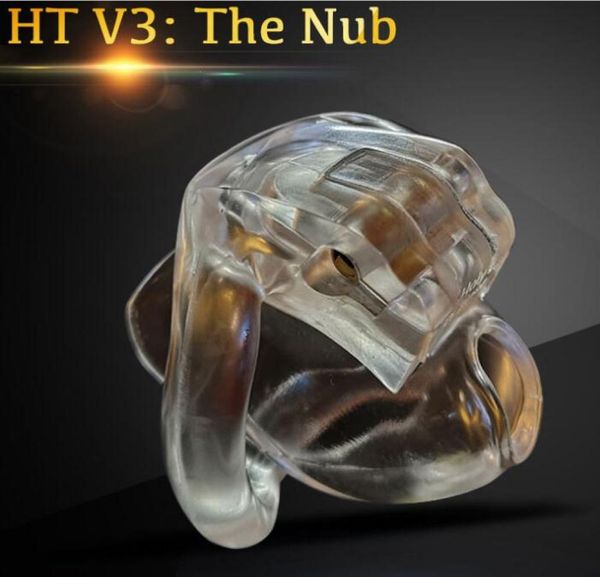 Последний дизайн The Nub of HT V3 Мужская клетка для члена из натуральной смолы с 4 кольцами для пениса Связывание с замком для взрослых БДСМ Секс-игрушки 4 цвета A3806973912