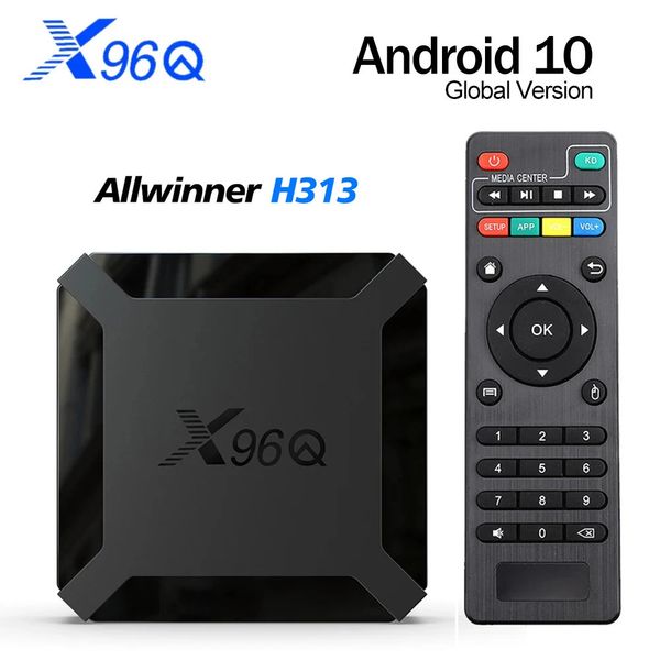 X96Q Android 100 Fast Smart TV BOX 2GB 16GB Allwinner H313 Quad Core 4K VS X96 Mini Set top box rápido 240130