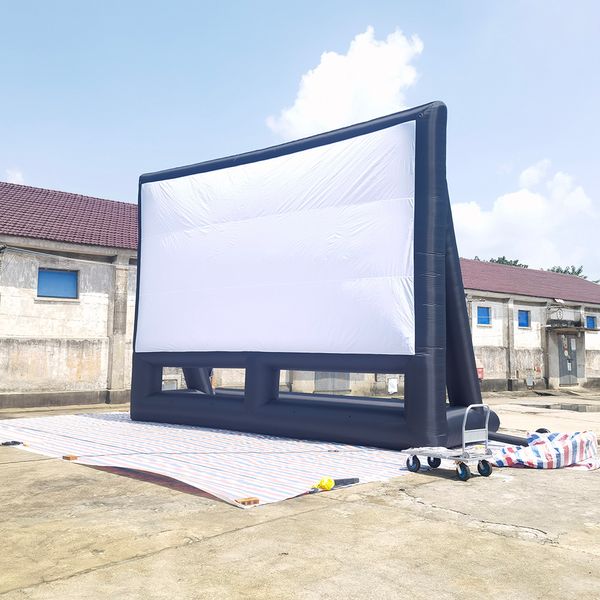 10x8m (33x26ft) große professionelle aufblasbare Kinoleinwand für Partys im Großhandel, Drive-In-Kinoprojektor-Leinwände für den Strand im Freien