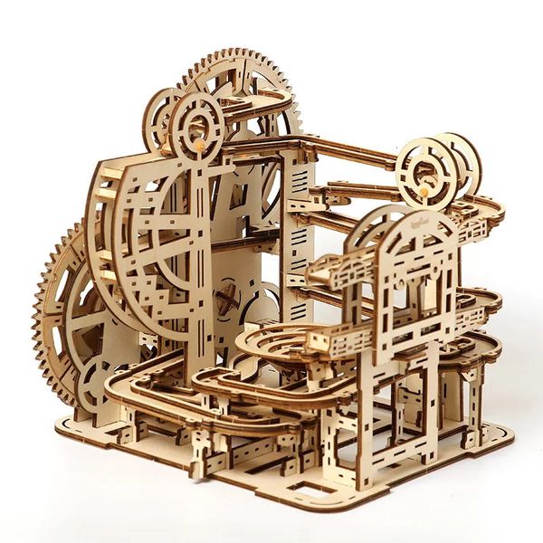 Creativo fai da te 3D Puzzle in legno Pista per biglie Modello di assemblaggio Building Block Stelo Giocattolo per bambini Adulti per Natale per Drop 240122