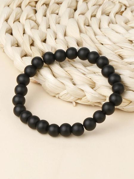 Браслет YUOKIAA, винтажный классический натуральный матовый черный агат, браслет из бисера, духовная медитация, йога-терапия, ювелирные изделия