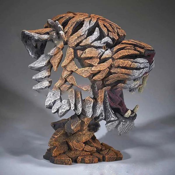 Collezione di sculture di animali contemporanei, sculture di animali, busto di tigre di Edge Scenes, decorazioni per la casa, figure di animali, statue di ganesha 240122