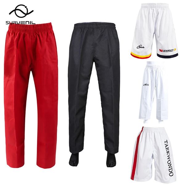 Taekwondo Hose Pofessional WTF Karate Judo Dobok Uniform Männer Frauen Jungen Mädchen Muay Thai Shorts Baumwolle Kickboxen TKD Kleidung 240122