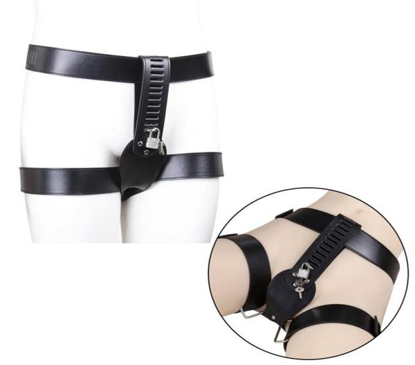 Mulheres cinto de bloqueio shorts sexy calcinha couro do plutônio tangas calças restrição bondage bdsm lingerie briefs roupa interior feminina t2005107155242