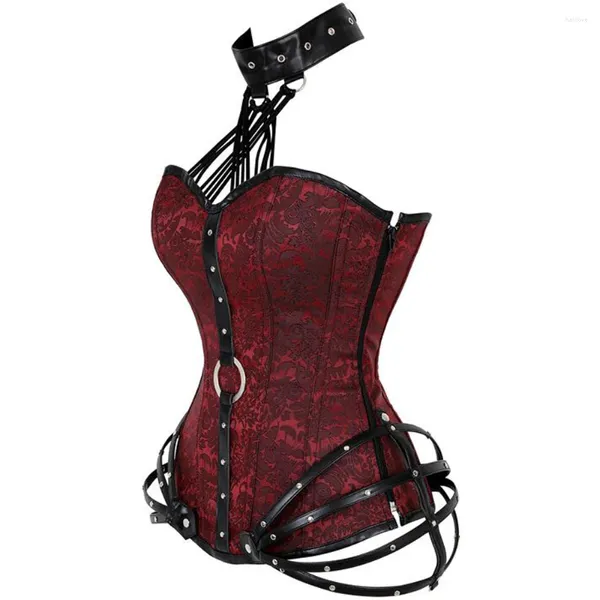 Intimo modellante da donna Corsetti e bustini gotici sexy da donna Top Party Club Steampunk Bustier Burlesque Overbust Lace Up Lingerie Shapewear