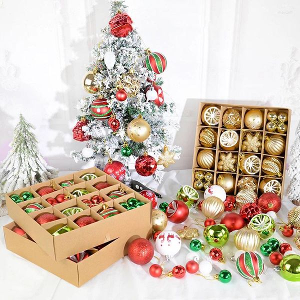 Decorazione per feste 38/42/44 pezzi 6 cm grande palla di Natale ornamenti multicolori decorazioni albero di Natale pendente appeso per la casa anno