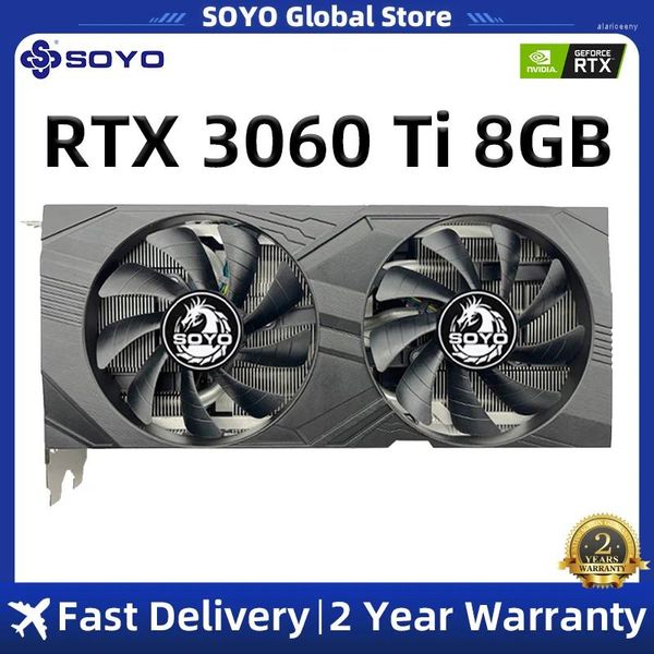 Placas gráficas SOYO Card RTX 3060 Ti 8GB GPU GDDR6 256bit NVIDIA DP 3 PCI Express 4.0 X16 Rtx3060ti Gaming Video