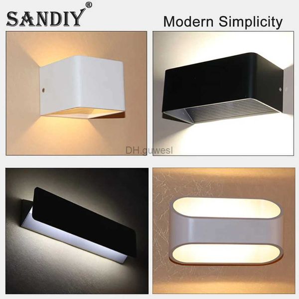 Luci notturne SANDIY Nordic Light 12W Cubic Sconce Lampada da notte per la casa Corridoio Scala Cucina Decor Comodino Illuminazione interna a LED AC90-260V YQ240207