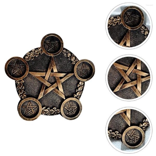 Portacandele Strumenti per altare Wiccan Candeliere pentagramma Decorazioni natalizie Portacandele stella pentacolo