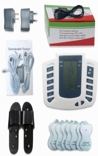 Stimolatore elettrico Rilassamento completo del corpo Massaggiatore digitale per muscoli Pulse TENS Agopuntura con pantofola terapeutica 16 pezzi Elettrodi6222420