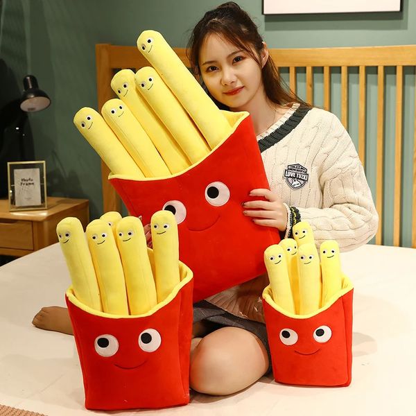 Kırmızı Patates Cips Çanta Frand Fry Fries 5 Sticks Peluş Oyuncak Dolgulu Pizza Kamburger Karikatür Plushie Peluche Gıda Yastığı Dekoru Hediye 240119