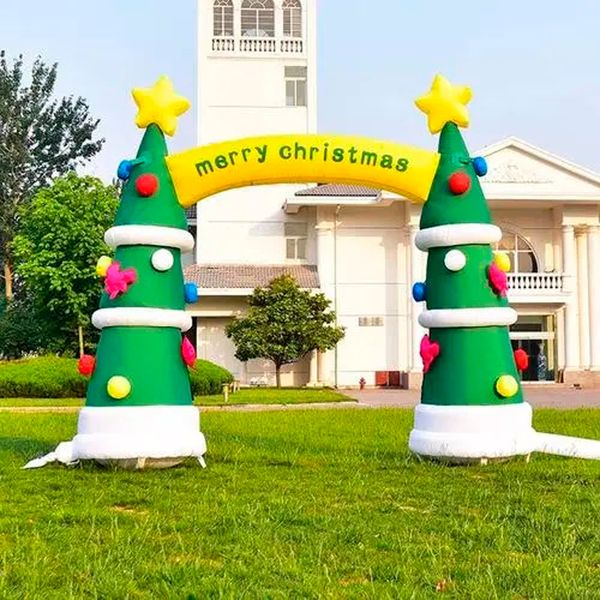 Atacado 4 mW 13 pés de largura decoração de Natal arco inflável arco de árvore de Natal com ventilador incluído para venda