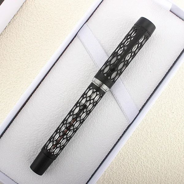 Jinhao 100 Penna stilografica con riempimento sottovuoto Penna regalo per scrittura in acrilico trasparente con scheletro cavo intagliato EF/F/M 240123