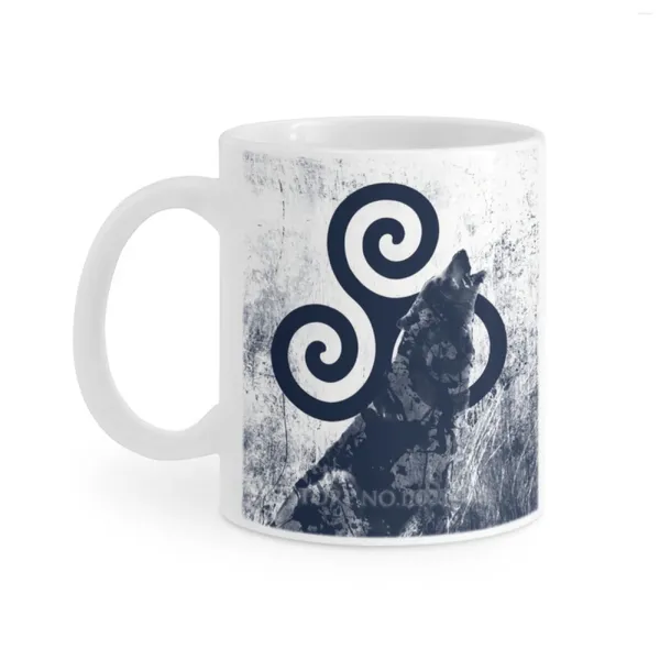 Canecas Triskele e Lobo Xícara de Café Branco Caneca de Chá de Leite 11 Oz Adolescente Derek Hale Howling Cups