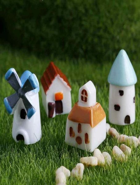 100 pçs mini resina casa de fadas jardim miniaturas ornamentos estatueta bonsai decoração para casa enfeites para casa jardins3340579