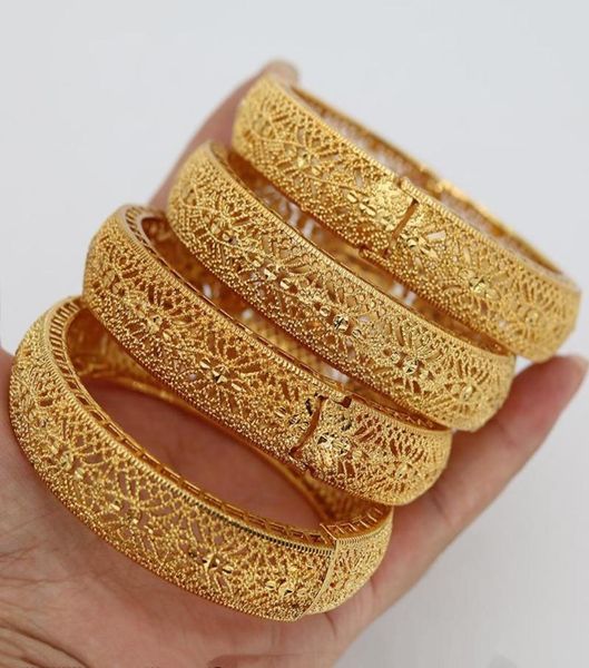 Armreif 4 Stück äthiopische Afrika-Armreifen für Frauen Brautarmband S Arabischer Hochzeitsschmuck Artikel aus dem Nahen Osten Goldfarbe1678378