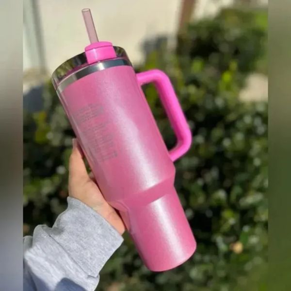 Dhl kupalar kozmo pembe flamingo su şişeleri 40oz söndürücü H2.0 Kahve Hedef Kırmızı Geçit Töreni Açık Tumbler Silikon Tutar Sevgililer Hediye 0207