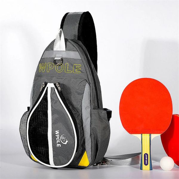 Hochwertige Nylon-Tischtennisschlägertasche, Sport, Freizeit, Brustverschluss-Set, Aufbewahrung, Geschenk 240124