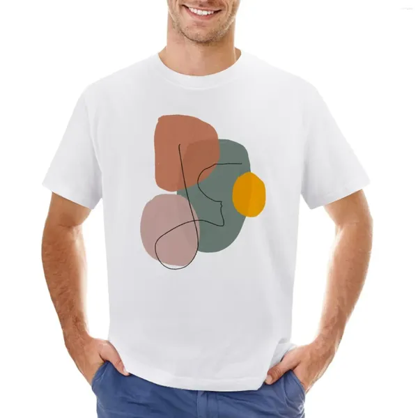 Мужские поло с геометрическим рисунком, абстрактная минимальная современная футболка с пастельным дизайном, пот с графикой, корейская модная мужская одежда