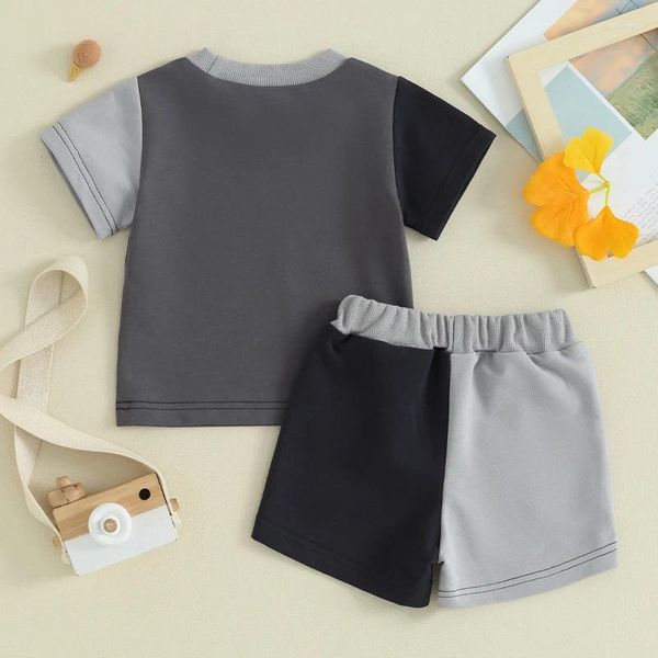 Комплекты одежды, одежда для малышей для мальчиков, летняя одежда для малышей, модный топ с короткими рукавами, комплект футболок и шорт