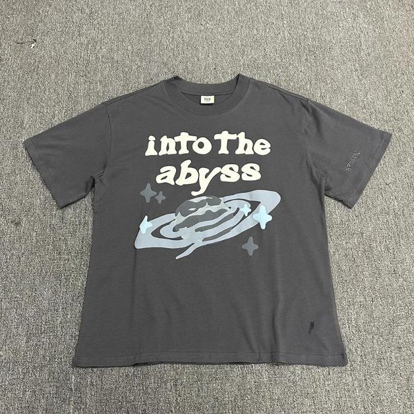 T-shirt da uomo Harajuku Broken Planet Into The Abyss Foam Ricamo Manica corta Top T-shirt per uomo e donna Estate Hip Hop Baggy Y2K Camicia