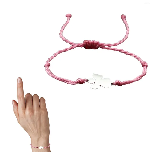 Charme pulseiras corda pulseira para mulheres comprimento ajustável sorte com anjo presente artesanato moda jóias à prova d 'água meninas casual aniversário