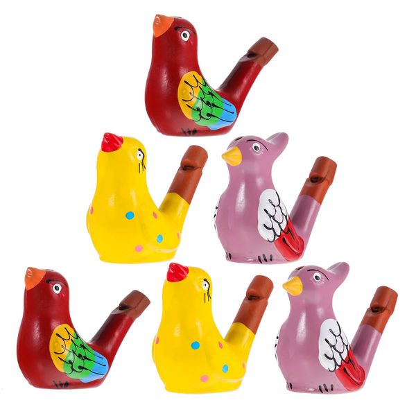 STOBOK 6 Stück Keramikpfeifen, lustiger Vogel, Wassergeräuschmacher für Kinder, Geburtstag, Gastgeschenke, Geschenke, Party, Horn, Trompete 240118