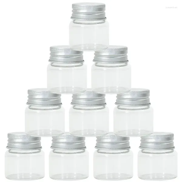 Vorratsflaschen 10 Stück 21 ml Glasgefäß mit Aluminiumdeckel Mini versiegelte Gläser Tragbare Lebensmittelbehälter Flaschenprobe
