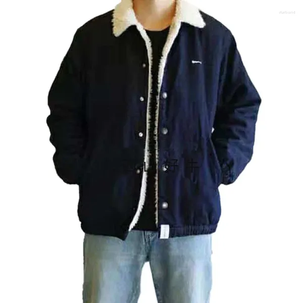 Herrenjacken DCDT Lammfleece-Jeansjacke für lässige japanische Vintage-lose Plüschmantel Herbst- und Wintertrendmarke