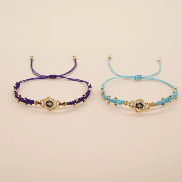 Link pulseiras natal cross border estilo boêmio japonês arroz pérola pura mão de malha olhos pulseira feminina