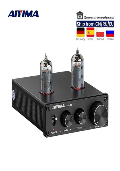 Amplificador de tubo aiyima 6k4, pré-amplificador de alta fidelidade, ajuste de graves agudos, áudio dc12v para alto-falante 2110113202739