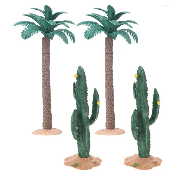 Flores decorativas árvores simuladas modelo em miniatura decoração artificial para casa de trem acessórios pvc palma presépio cenário micro modelos