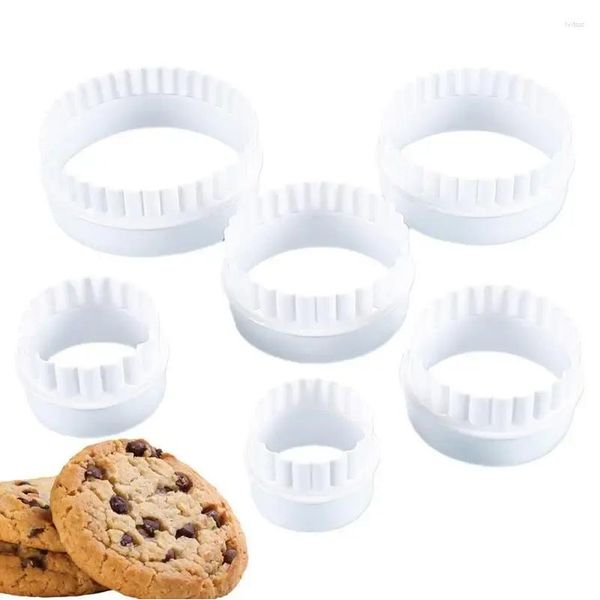 Ferramentas de pastelaria de cozimento cortador de biscoito redondo 6pcs corte de biscoito mtiple tamanho molde de bolo para massa férias entrega casa jardim cozinha otbf2