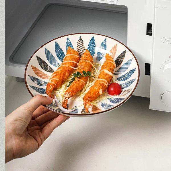 Piatti Piatto piano in ceramica giapponese Piatti profondi Piatto per insalata di frutta Stoviglie per la cucina del ristorante di casa